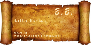 Balta Bartos névjegykártya